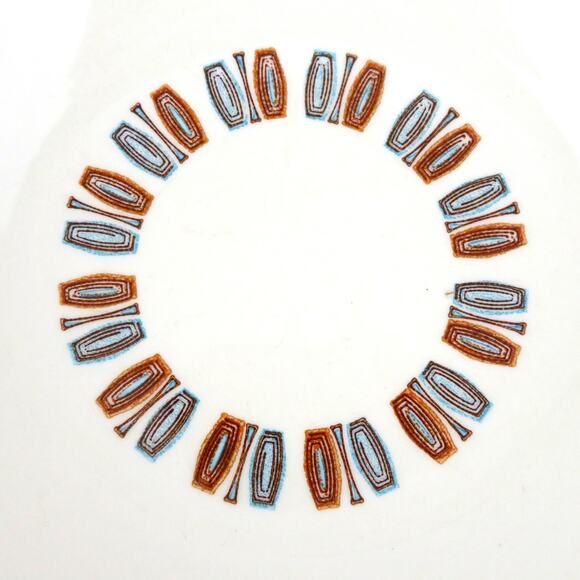 Colorcraft Taylor Smith Taylor Serving Bowl Java Key Blue Geometric MCM Pattern - Picture 7 of 10